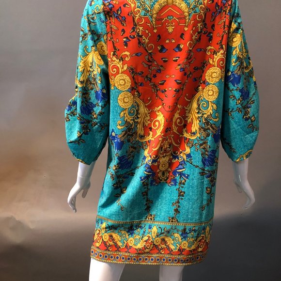 Scarf Pattern Tunic Dress - Picture 4 of 5